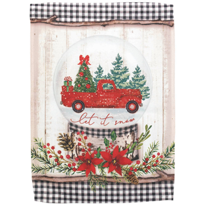Truck Snowglobe Garden Print Flag - 603799440028 Truck Snowglobe Garden Print Flag - 603799440028