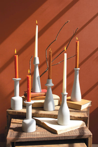 Set Of Six Cast Aluminum Taper Candle Holders - 841628185300 Set Of Six Cast Aluminum Taper Candle Holders - 841628185300