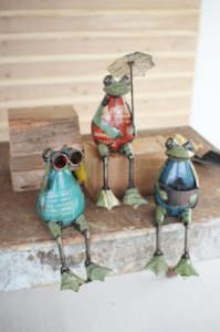 Set Of Three Recycled Iron Frogs - 841628145939 Set Of Three Recycled Iron Frogs - 841628145939