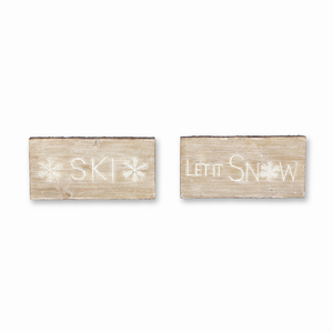 Let It Snow and Ski Plaque (Set of 2) 15.75"L x 7.75"H MDF - 746427835381 Let It Snow and Ski Plaque (Set of 2) 15.75"L x 7.75"H MDF - 746427835381
