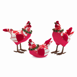 French Hens (Set of 3) 6.5"H, 11.5"H, 12"H Fabric - 746427833431 French Hens (Set of 3) 6.5"H, 11.5"H, 12"H Fabric - 746427833431