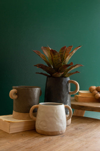 Set Of Three Ceramic Vases With Ring Handles - 841628182514 Set Of Three Ceramic Vases With Ring Handles - 841628182514