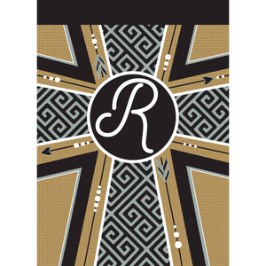 Garden Monogram R Cross Blap Flag - 603799825986