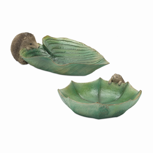 Hedgehog w/ Leaf and Umbrella (Set of 2) 10.25"L x 3.5"H, 13.25"L x 4"H Resin - 746427850728 Hedgehog w/ Leaf and Umbrella (Set of 2) 10.25"L x 3.5"H, 13.25"L x 4"H Resin - 746427850728
