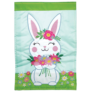 Easter Bunny Double Applique Garden Flag - 603799031448 Easter Bunny Double Applique Garden Flag - 603799031448