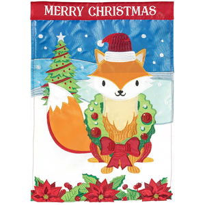 Merry Christmas Fox Flag Poly Garden - 603799592123 Merry Christmas Fox Flag Poly Garden - 603799592123