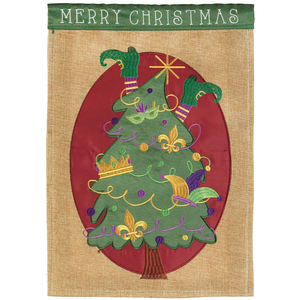 Mardi Gras Merry Christmas Flg Burlap - 603799600903