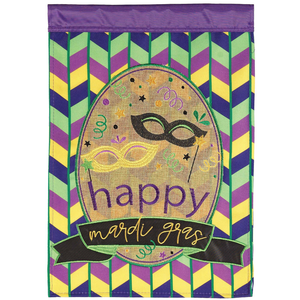 Mask Happy Mardi Gras Flag Burlap Garden - 603799593724 Mask Happy Mardi Gras Flag Burlap Garden - 603799593724