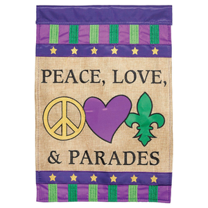 Peace Love And Parades Burlap Garden Flag - 603799227681 Peace Love And Parades Burlap Garden Flag - 603799227681