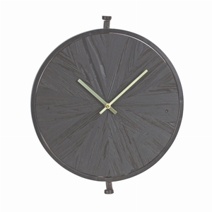 Wall Clock 16.25"D Wood/Iron 1 AA Battery, Not Included - 746427853248 Wall Clock 16.25"D Wood/Iron 1 AA Battery, Not Included - 746427853248