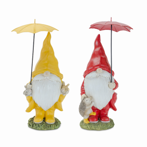 Gnome w/Umbrella (Set of 4) 6.5"H, 8.5"H Resin - 746427850841 Gnome w/Umbrella (Set of 4) 6.5"H, 8.5"H Resin - 746427850841