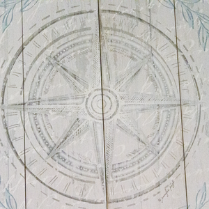 Calming Coastal Compass by Jennifer Pugh, Wood Wall Art - 193302887674 Calming Coastal Compass by Jennifer Pugh, Wood Wall Art - 193302887674