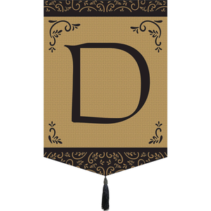 Garden Monogram Tassel Burlap Flag - 603799411714 Garden Monogram Tassel Burlap Flag - 603799411714