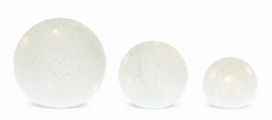LED Frosted Globes with 6 Hr Timer (Set of 3) 4"- 8"D Glass - 746427683630 LED Frosted Globes with 6 Hr Timer (Set of 3) 4"- 8"D Glass - 746427683630