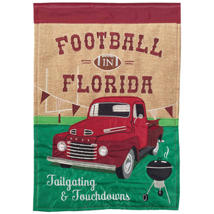 Football In Fl Garnet&Gold Flag Burlap - 603799589642 Football In Fl Garnet&Gold Flag Burlap - 603799589642