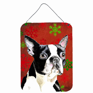 Red and Green Snowflakes Holiday Christmas Design with Dog Wall or Door Hanging Prints - 615872622238 Red and Green Snowflakes Holiday Christmas Design with Dog Wall or Door Hanging Prints - 615872622238