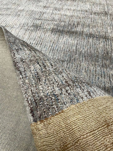 5'3" x 7'6" Feet Dark Grey Faux Silk Viscose Handmade Rug - 655466558536 5'3" x 7'6" Feet Dark Grey Faux Silk Viscose Handmade Rug - 655466558536