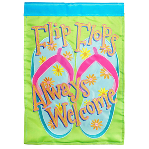 Flip Flop Welcome Applique Garden Flag - 603799030236 Flip Flop Welcome Applique Garden Flag - 603799030236