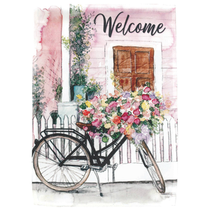 Welcome Spring Bike Ride Print Flag - 603799501088