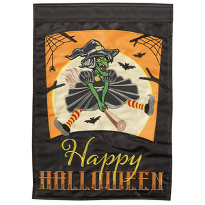 Witch Happy Halloween Double Applique Garden Flag - 603799433808 Witch Happy Halloween Double Applique Garden Flag - 603799433808