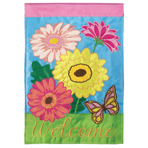 Gerber Daisy Welcome House Flag - 603799935760 Gerber Daisy Welcome House Flag - 603799935760