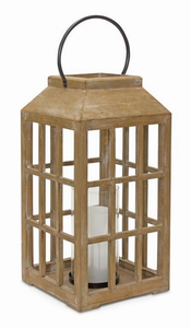 Lantern 8.75"D x 22.5"H Wood/Glass - 746427826518 Lantern 8.75"D x 22.5"H Wood/Glass - 746427826518