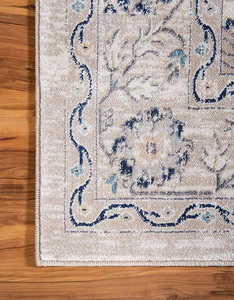 10x13 Feet Ivory Beige Floral Distressed Vintage Area Rug - 655466850173 10x13 Feet Ivory Beige Floral Distressed Vintage Area Rug - 655466850173