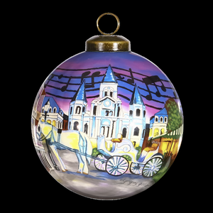 New Orleans Hand Painted Glass Ornament - 707466943628 New Orleans Hand Painted Glass Ornament - 707466943628