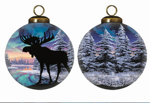 Northern Dreams Moose Hand Painted Glass Ornament - 196704551754 Northern Dreams Moose Hand Painted Glass Ornament - 196704551754
