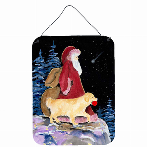 Santa Claus with Dog Wall or Door Hanging Prints - 615872635573 Santa Claus with Dog Wall or Door Hanging Prints - 615872635573