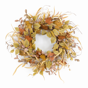 Fall Leaf and Mini Pumpkin Wreath 19.5"D EVA/Plastic - 746427836869 Fall Leaf and Mini Pumpkin Wreath 19.5"D EVA/Plastic - 746427836869