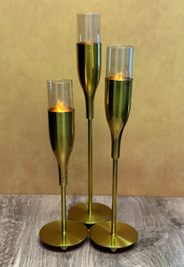 Gold Wine Glass Shaped Candle Holder - 761736191881 Gold Wine Glass Shaped Candle Holder - 761736191881