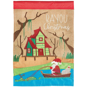 Santa Bayou Christmas Flag Burlap Garden - 603799593694 Santa Bayou Christmas Flag Burlap Garden - 603799593694