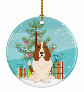 Christmas Tree and Dog on Ceramic Ornament - 652259328048 Christmas Tree and Dog on Ceramic Ornament - 652259328048