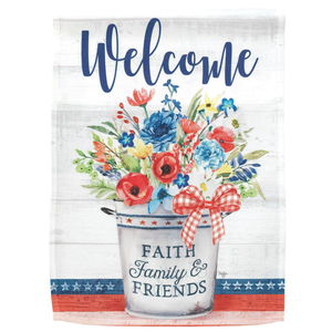 Welcome Patriotic Flower Jar Print Flag Flag - 603799499422 Welcome Patriotic Flower Jar Print Flag Flag - 603799499422