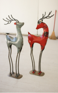 Set Of Two Recycled Iron Deer - 841628145953 Set Of Two Recycled Iron Deer - 841628145953