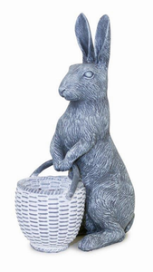 Standing Rabbit with Basket 6.75"L x 10.5"H Resin - 746427822640 Standing Rabbit with Basket 6.75"L x 10.5"H Resin - 746427822640