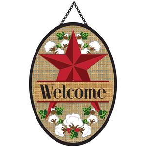 Door Banner, Barn Star With Cotton - 603799120555