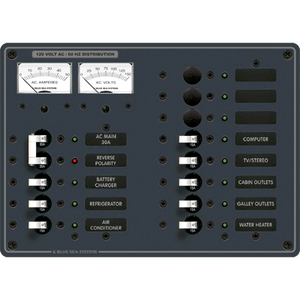 Blue Sea 8076 AC Main +11 Positions Toggle Circuit Breaker Panel - White Switches - 632085080761 Blue Sea 8076 AC Main +11 Positions Toggle Circuit Breaker Panel - White Switches - 632085080761