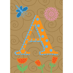 Whimisical Garden Monogram Flag - 603799312530 Whimisical Garden Monogram Flag - 603799312530