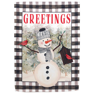Snowman With Cardinals Flag Poly Garden - 603799599740 Snowman With Cardinals Flag Poly Garden - 603799599740