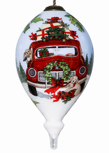Christmas gifts car Hand Painted Glass Ornament - 850015443244 Christmas gifts car Hand Painted Glass Ornament - 850015443244