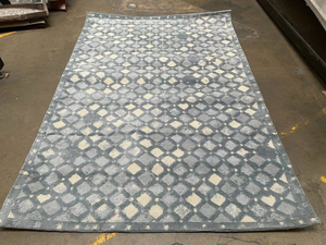 5'3" x 7'6" Feet Blue Geometric Handmade Natural Area Rug - 655466957476 5'3" x 7'6" Feet Blue Geometric Handmade Natural Area Rug - 655466957476
