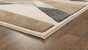 3'8" x 5'6" Beige Hand-Carved Geometric Soft Rug - 655466610043 3'8" x 5'6" Beige Hand-Carved Geometric Soft Rug - 655466610043
