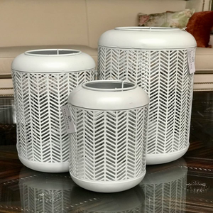 Lattice Pattern with Glass Candle Holder Lantern - 761736198651 Lattice Pattern with Glass Candle Holder Lantern - 761736198651
