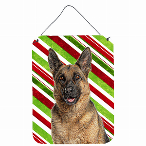 Candy Cane Holiday Christmas Design with Dog Wall or Door Hanging Prints - 615872867899