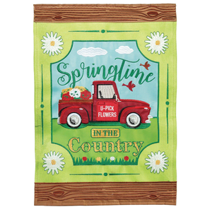 Springtime In The Country House Flag Double Applique - 603799026482 Springtime In The Country House Flag Double Applique - 603799026482