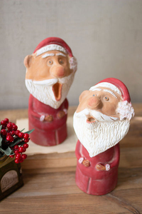 Set Of Two Caroling Clay Santas - 841628169935 Set Of Two Caroling Clay Santas - 841628169935