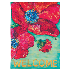 Garden Welcome Poppy Flag - 603799477512 Garden Welcome Poppy Flag - 603799477512