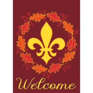 Welcome Wreath Fleur De Lis Garden Flag - 603799357227 Welcome Wreath Fleur De Lis Garden Flag - 603799357227